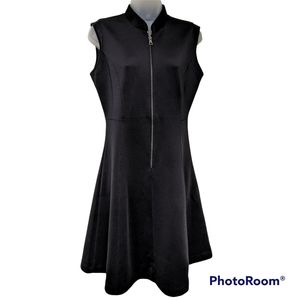 Elie Tahari for DesigNation Dress Scuba Fit & Flare Black Zipper Cap Sleeve 4